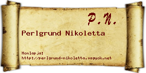 Perlgrund Nikoletta névjegykártya