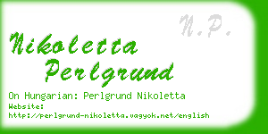 nikoletta perlgrund business card